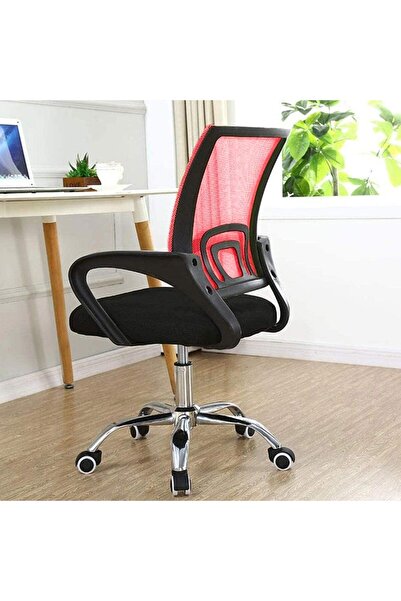 AWF AL WADI FURNITURE Tris Home Swivel Computer Chair, Ergonomic Office Chair, Breathable Mesh Desk Chair, Red