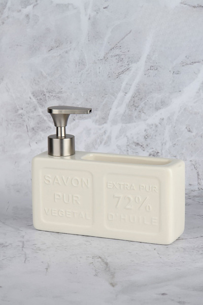 welcomein Seramik Sıvı Sabunluk – Modern Tasarım, Paslanmaz Metal Pompalı, Şı...