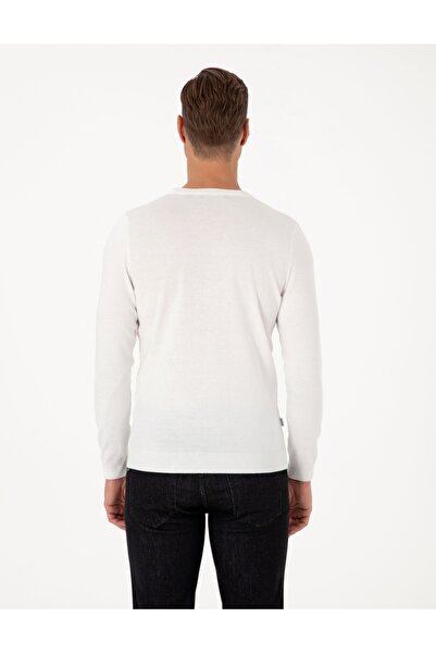 Pierre Cardin bisiklet yaka slim fit %50 pamuk %50 akrilik triko kazak