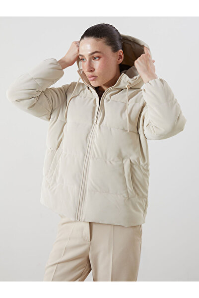 LC Waikiki Sparkling Choices from Shining Store | Hooded Women's Leather-Look Coats