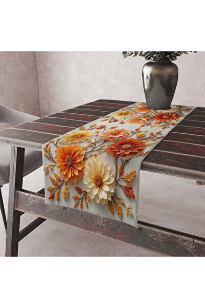 Alkan Homes Çiçek Desenli 3 Boyutlu Leke Tutmaz Kumaş Kenarları Dikişli Dekor...