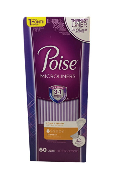 POİSE بطانات يومية دقيقة، بطانات يومية لسلس البول، قطرة واحدة أخف امتصاصًا، عادية، (54 قطعة)