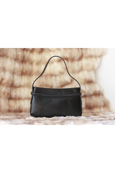 Aksesuarlia Black Color Genuine Leather Shoulder and Hand Bag - 40456, Special Occasions and Daily Life