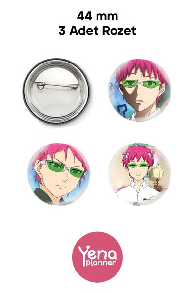 Yenaplanner Saiki Kusuo Bag Ornament / Badge Set