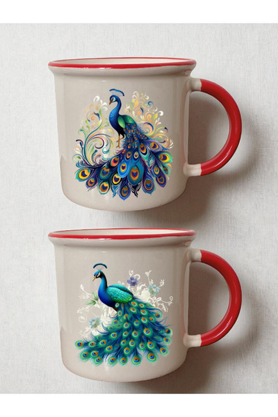 lili hediyelik كوب طاووس ملون بفمين أحمرين - هدية عيد ميلاد للفتيات، هدايا لل...