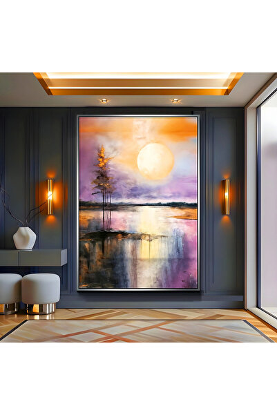 EMYA HOME Πίνακας σε καμβά τοπίου με ασημί μεταλλικό πλαίσιο