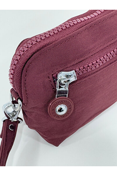 H&D COLLECTİON Crinkle Model Hand and Cross Strap Card Holder, Pen Holder with Coin Compartment/Wallet Type Makeup Bag