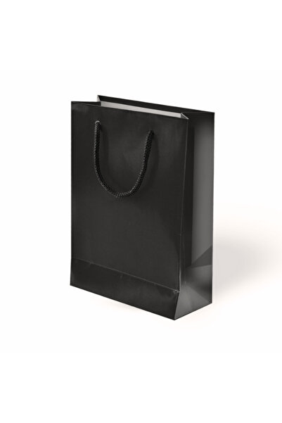 Loremp Hediyelik Lüks El İpi Saplı Siyah Karton Çanta 25 * 30 cm 5 Adet