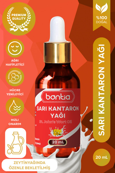 Bontia زيت نبتة سانت جون 20 مل - زيت زيتون مخمر، مهدئ للمفاصل والعضلات، مهدئ ...