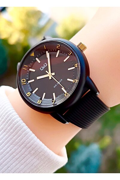 Q&Q 10 Atm Waterproof Silicone Strap Unisex Wristwatch with 2 Years Warranty