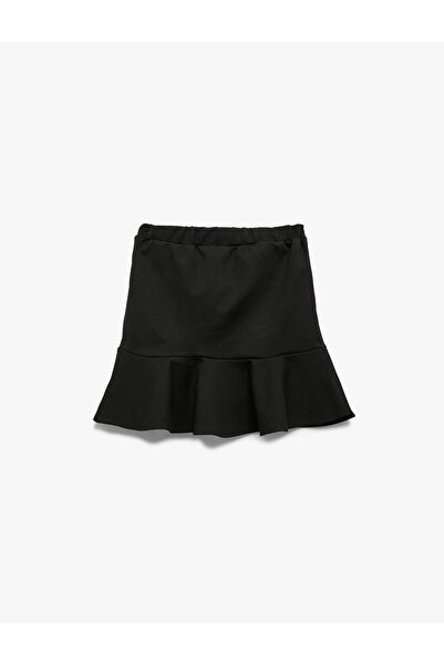 Koton Viscose Blend Flared Skirt with Tie Detail