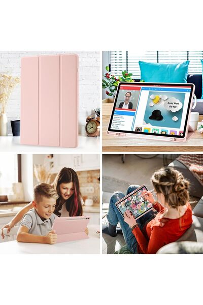Generic Galaxy Tab S9 Plus Smart Case, 12.4-inch, Trifold Stand Cover with S Pen Holder, Pink