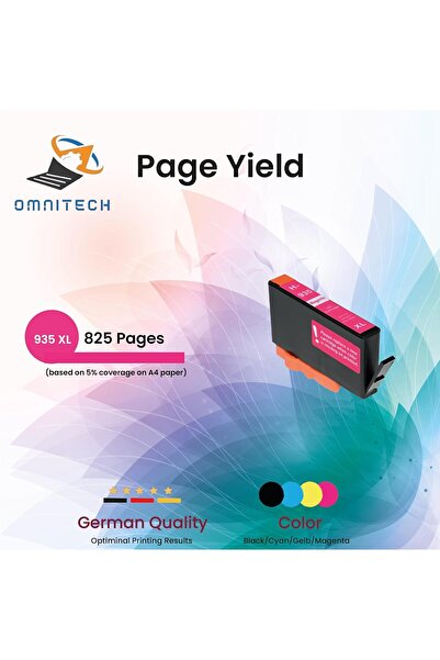 Generic 934XL 935XL Magenta Ink Cartridge - Compatible with Ink HP OfficeJet 6100, 6800, 6812, 6815, 6820, 6
