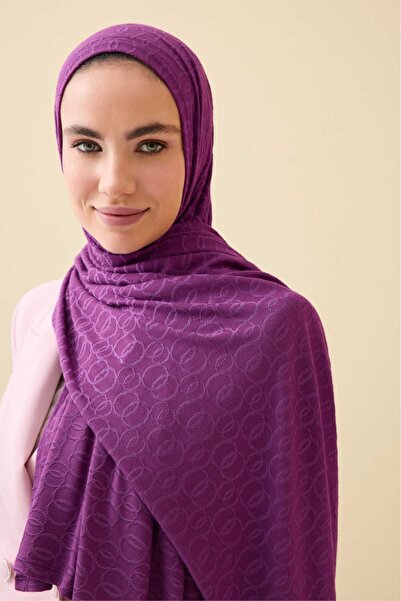 Imannoor شال زينير جاكار أرجواني سوبريم 70x180