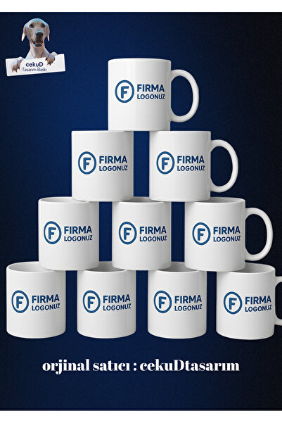 Mug Set of 10 with Company Logo – For Promotion, Corporate Gift and Office Use