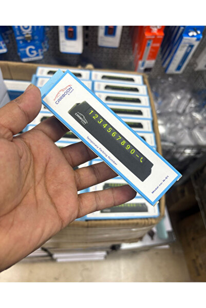 CARBOON رقم موقف سيارات، يوضع فوق لوحة القيادة، قابل للطي، مع أرقام نيون، ملاحظة لرقم الهاتف