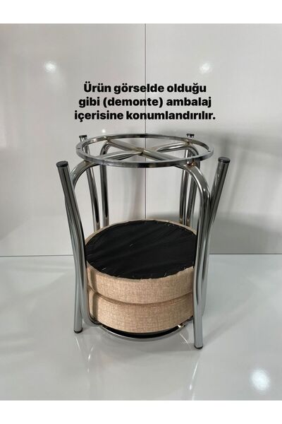 SİTELER MOBİLYA Tabure (2 Adet) Metal Krom Ayak, İstiflenebilir Mobilya, Balkon, Mutfak, Salon ve Teras Takımı
