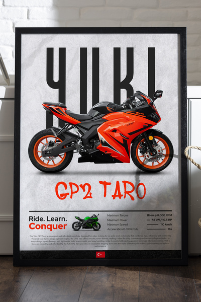 Duvarda Yuki GP2 Taro crni drveni uokviren poster, dekorativna zidna slika mo...