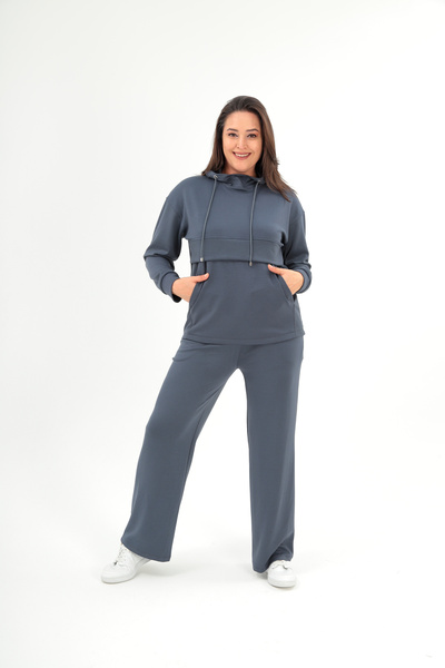 cto your style Women's Plus Size Hooded Tracksuit Set