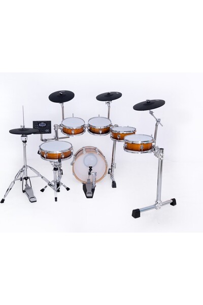 Neiro New NDDS-720 Parlak Ahşap Sb Dijital Bateri Seti+Tabure+Baget+Kulaklık+Trampet Sehbası+Kargo