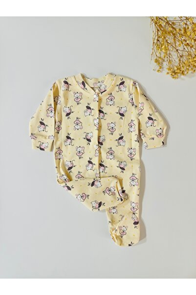 Vivolas Baby Rompers Set of 2 – Long Sleeves, with Booties - Animal Pattern (0-6 Months)