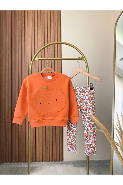 Tiny Printed Cotton Fabric Sweatshirt Leggings Bottom Top Set