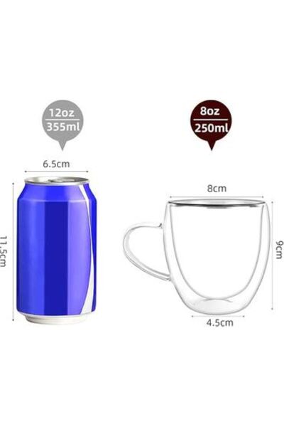 Generica 2 double glass cups for coffee and Nescafe