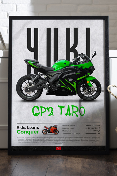 Duvarda Poster cu ramă din lemn negru Yuki GP2 Taro, pictură decorativă de pe...