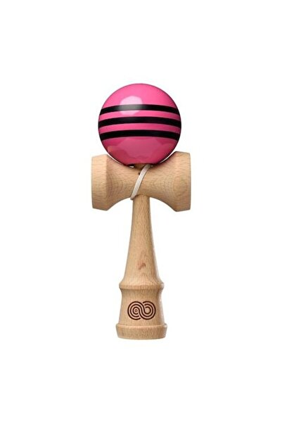 Kendama USA Kaizen Triple Stripe Gloss - pink with three black stripes