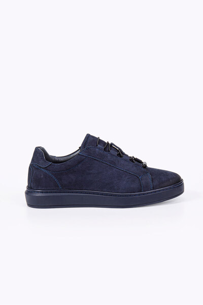 Vantaggio Jota Navy Blue Nubuck 100% Genuine Leather Men's Sneaker Shoes