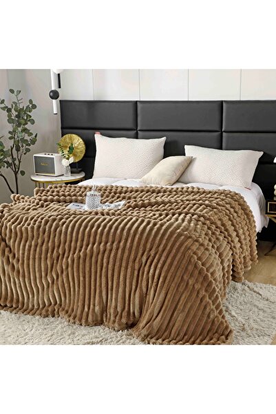 JOJO HOME Κουβέρτα Cocolino Fluffy, Διπλό Κρεβάτι, Ριμπ Υφή, Μπεζ