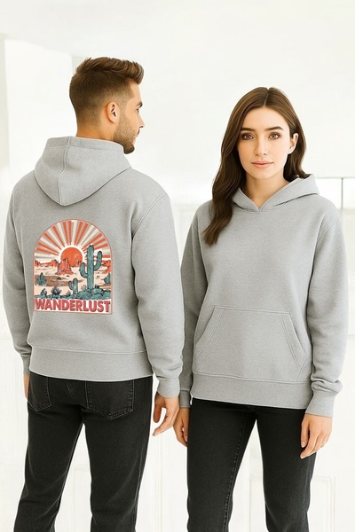 ArtYus Wanderlust Цветна блуза с качулка и принт