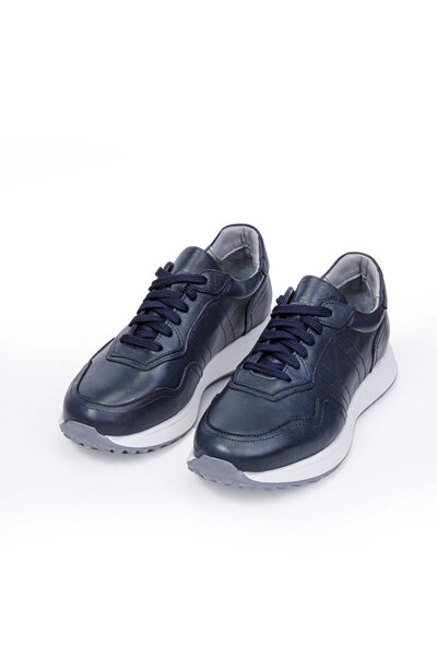 Vantaggio Savio Синій Черевики на шнурівці 100% натуральна шкіра Чоловічі кросівки