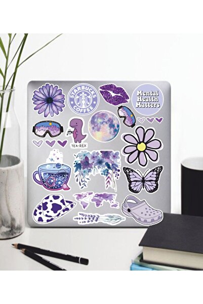 Hediyeni Al مجموعة ملصقات ذات طابع أرجواني |   ملصق للكمبيوتر المحمول والدفتر والتابلت والهاتف ودفتر الملاحظات ومجلة البوليت