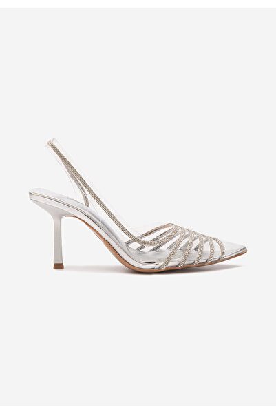 B T Shoes Stribrné lodičky do špičky Ella