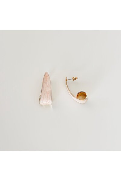 Vesce Atelier أقراط من الفولاذ على شكل حلزون باللون الوردي