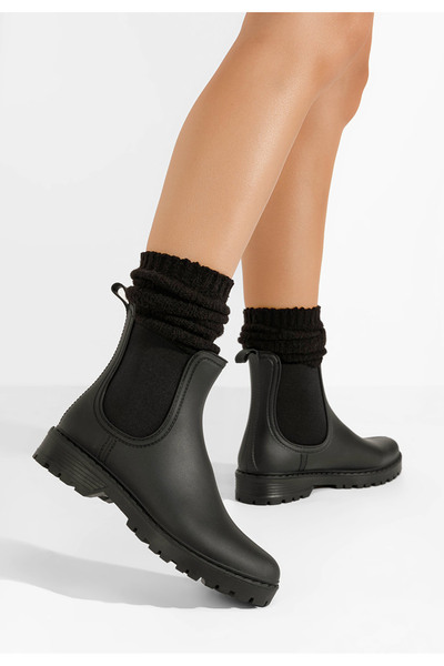 B T Shoes Godiva black rubber boots