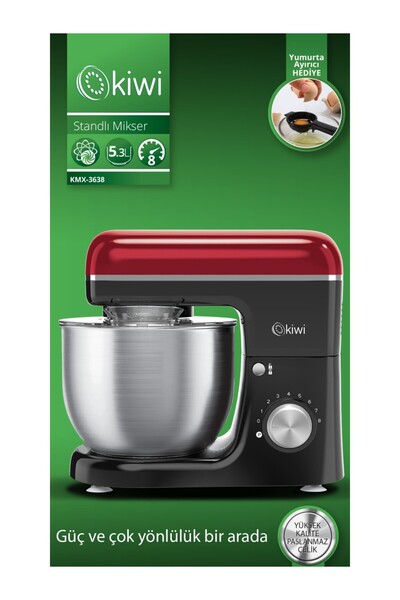 Kivi Kmx-3638 Hamur Yoğurma & Stand Mikser 5,3 Lt 1300w 8 Hız Kademeli Mutfak Şefi
