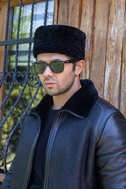 fubileather Kafkas Kalpağı Deri Şapka