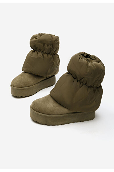 B T Shoes Aydena green platform Ug boots