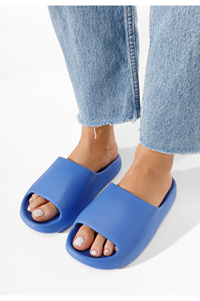 B T Shoes Modré dámské plážové pantofle Jomya