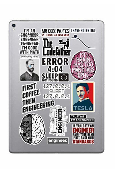 Hediyeni Al مجموعة ملصقات المهندس |   ملصق للكمبيوتر المحمول والدفتر والتابلت والهاتف ودفتر الملاحظات ومجلة البوليت