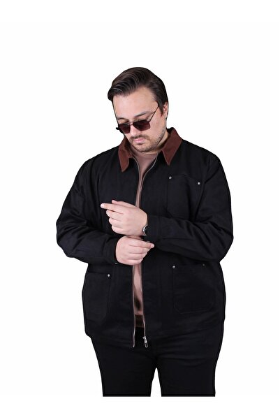 MocGrande Large Size Gabardine Coat Estilismo 25900 Black