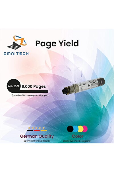 Omnitech Omni Tech MP-2501 Black Toner Cartridge - Compatible with Printer Ri...