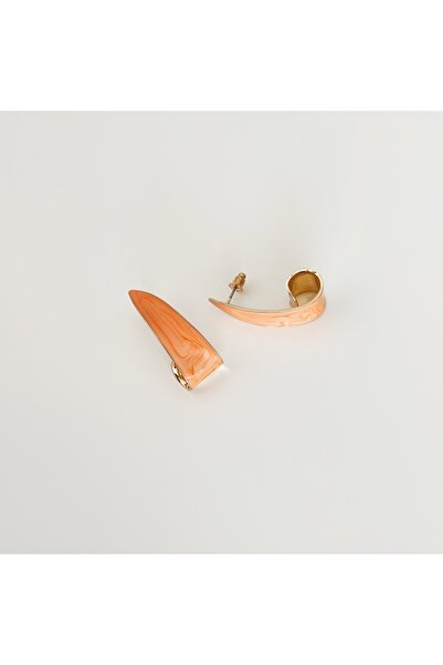 Vesce Atelier أقراط من الفولاذ على شكل حلزون برتقالي اللون