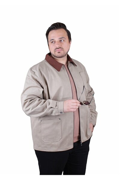 MocGrande Large Size Gabardine Coat Estilismo 25900 Beige