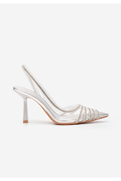 B T Shoes Střibrné lodičky do špičky Richy