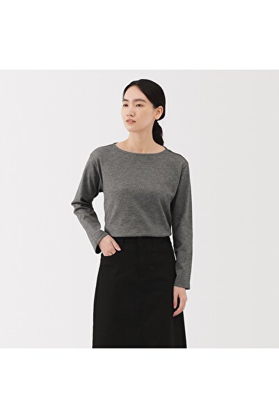 Muji Heavy Weight Boat Neck Long Sleeve T-Shirt