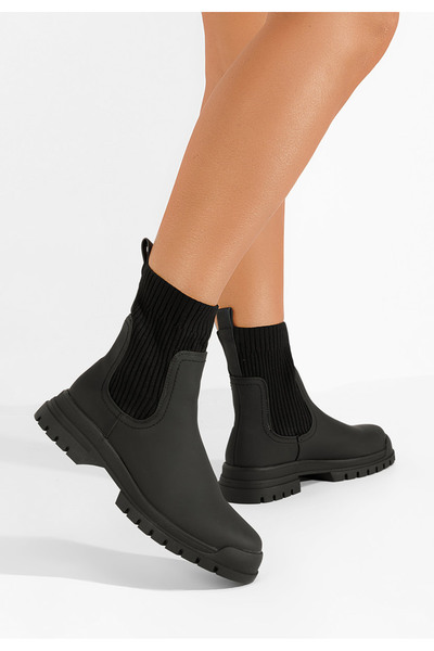 B T Shoes Eonova black rubber boots
