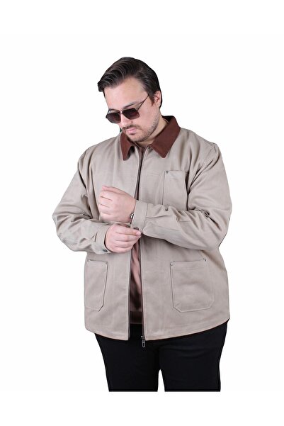 MocGrande Large Size Gabardine Coat Estilismo 25900 Beige